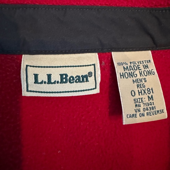 L.L.Bean 1/4 Zip Fleece Pull Over COZY!! Men’s Size M in Red - Picture 9 of 10